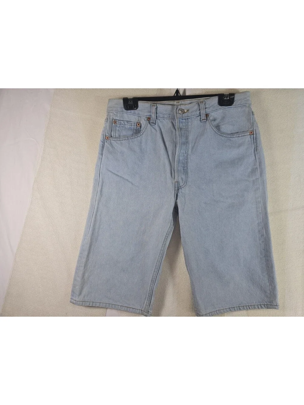 Vintage 90s Levis 501 Made in USA Denim Shorts Jorts Light Wash Men 34